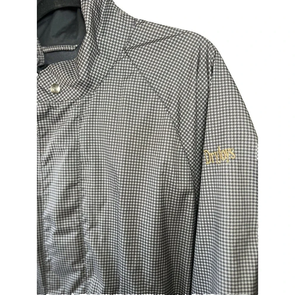 FootJoy DryJoys Men's M Gray Black Houndstooth Full Zip Golf Jacket